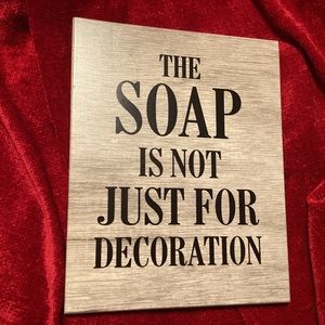 Set of 2 New 8 x 10 wooden bathroom humor signs ready to hand hooks attached